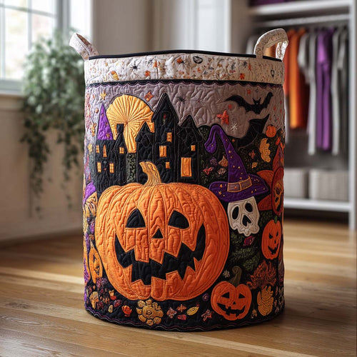 Ghostly Charm Quilted Laundry Basket NCU0NTD027