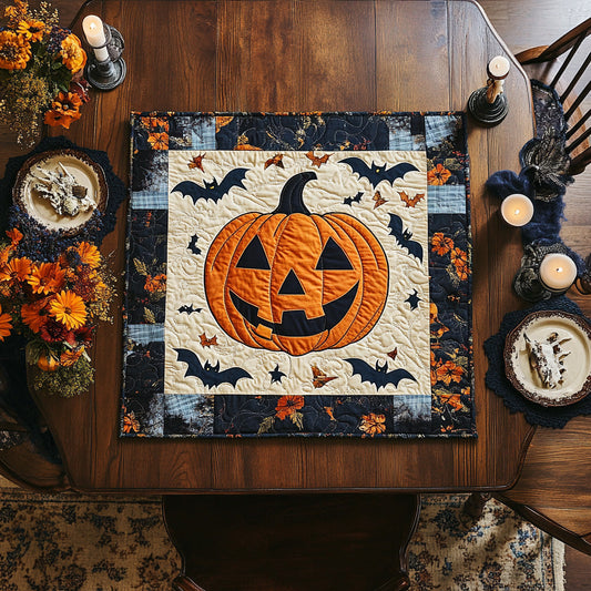 Ghostly Gourd Quilted Table Topper NCU0DV729
