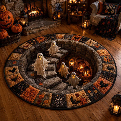 Ghostly Stairway Quilted Round Mat NCU0DV2357