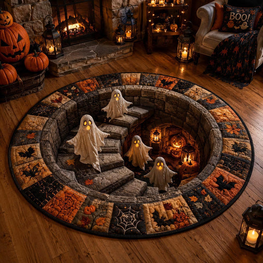 Ghostly Stairway Quilted Round Mat NCU0DV2357
