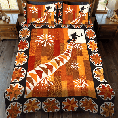 Ghoulish Glow Quilted Bedding Set NCU0DV954
