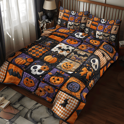Ghoulish Halloween 3-Piece Quilted Bedding Set NCU0PD800