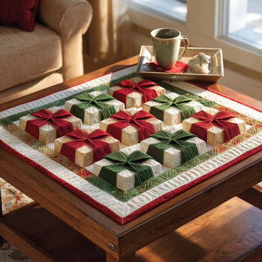 Gift Box Charm Quilted Table Topper NCU0NXD257