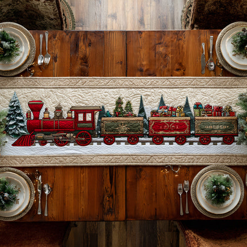 Gift Hauler Train Quilted Table Runner NCU0HNH413