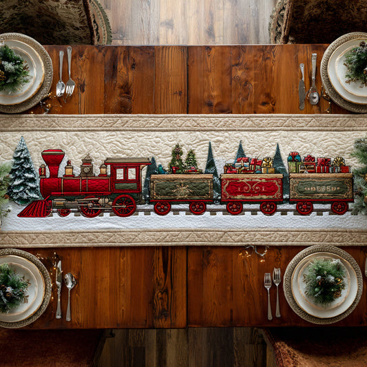 Gift Hauler Train Quilted Table Runner NCU0HNH413