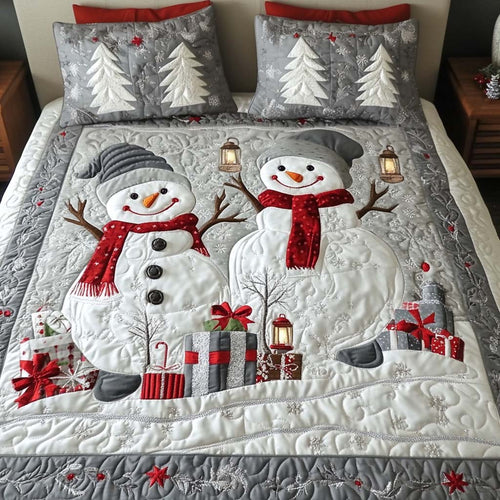 Gifted Snow 3-Piece Quilted Bedding Set NCU0NNT037