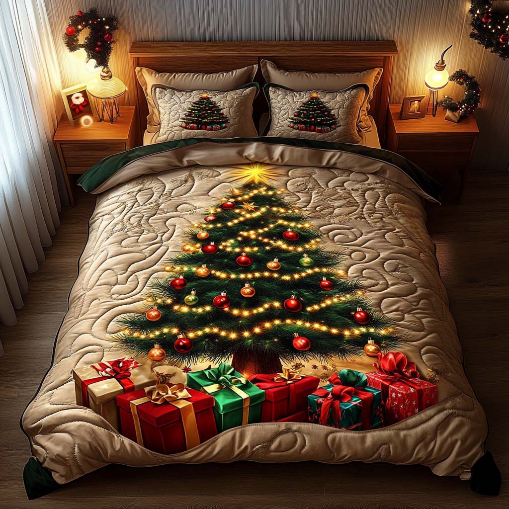 Gifted Evergreen 3-Piece Quilted Bedding Set NCU0DQQ011