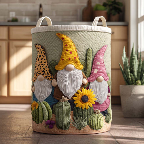 Giggly Gnome Quilted Laundry Basket NCU0NXD037
