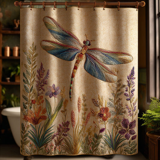 Gilded Dragonfly Garden Shower Curtain NCU0PTT2993
