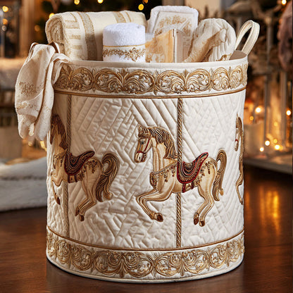 Gilded Echoes Quilted Laundry Basket NCU0NTV753