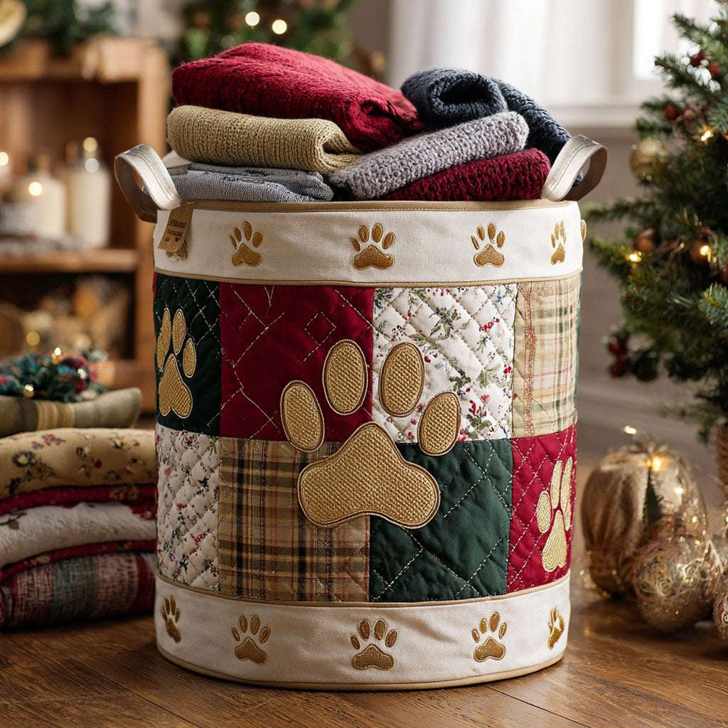 Gilded Paw Memories Quilted Laundry Basket NCU0NTV604