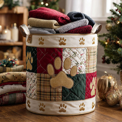 Gilded Paw Memories Quilted Laundry Basket NCU0NTV604