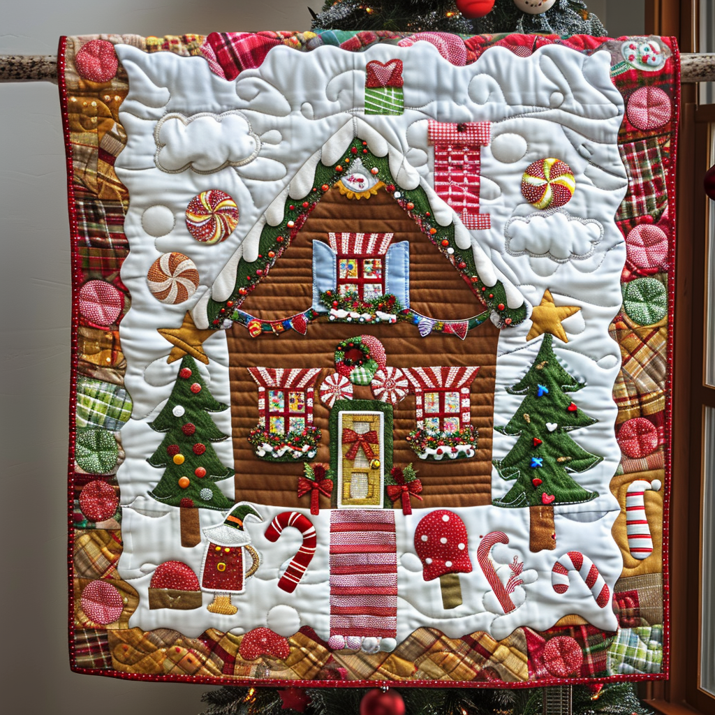 Gingerbread Delight Quilted Blanket NCU0NT096