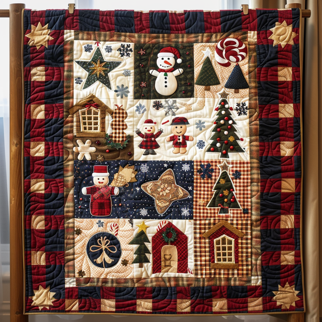 Gingerbread House Quilted Blanket NCU0PD143