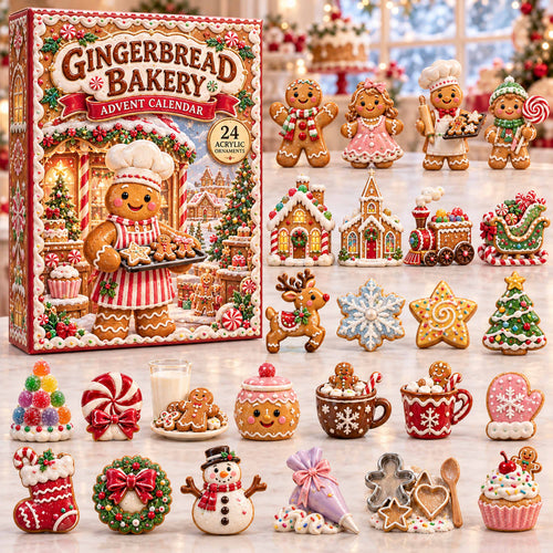 CHRISTMAS KICKOFF 40% OFF - Gingerbread Bakery Advent Calendar 2026 - 24-Day Festive Countdown, Acrylic Charms Blind Box - Gift For Family and Friends AC0TD087
