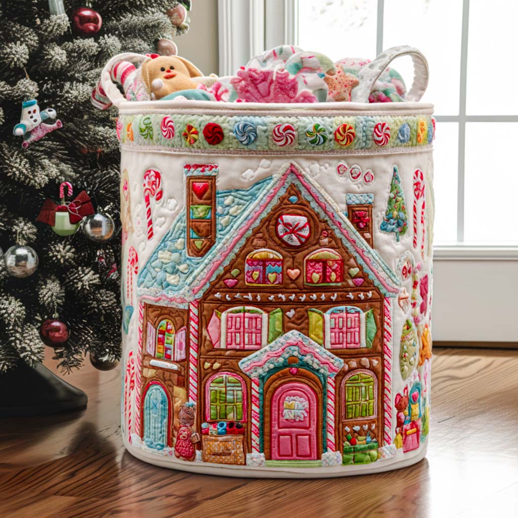 Snowy Glow Quilted Laundry Basket NCU0PTT1328 main image 1