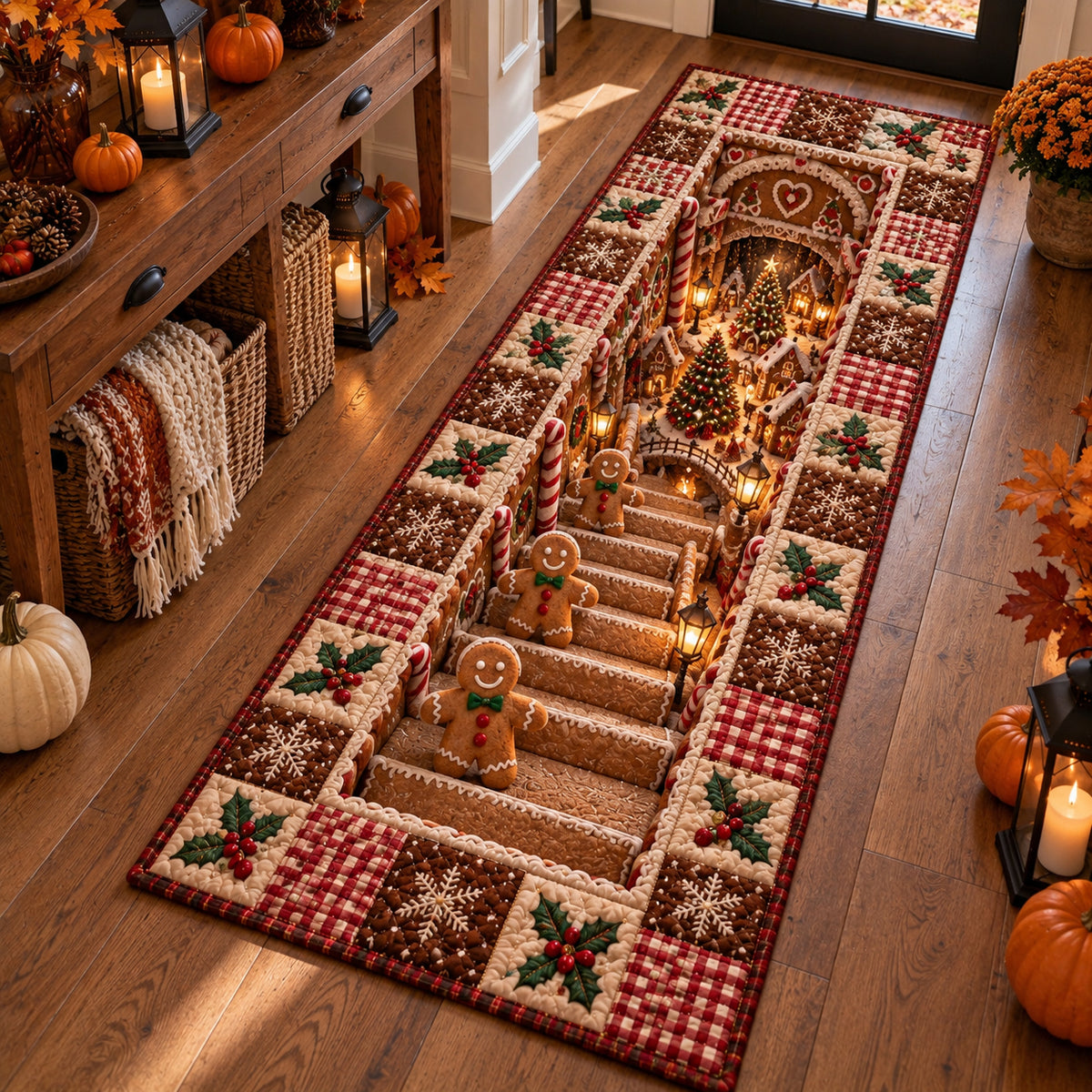 Gingerbread Holiday Stairway Runner Carpet NCU0DV2481