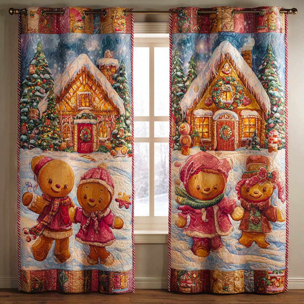 Gingerbread Hugs Quilted Curtains NCU0NXD896