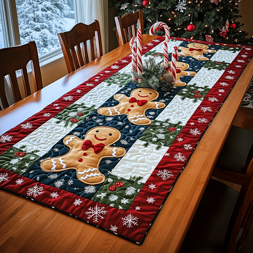 Gingerbread Joy Quilted Table Runner NCU0DDK1346