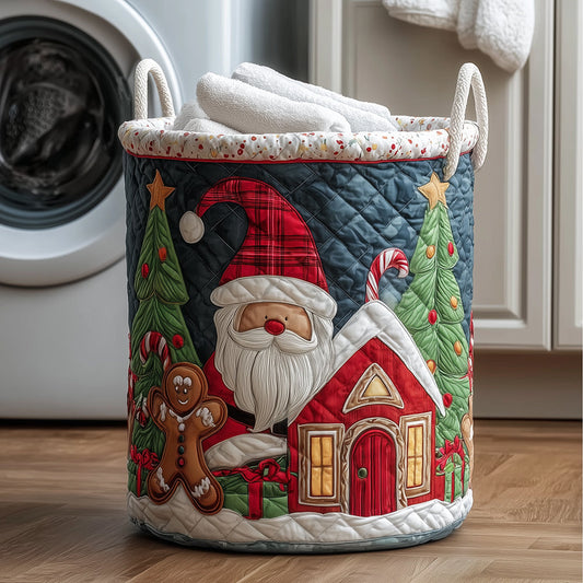Gingerbread Magic Quilted Laundry Basket NCU0TH3154