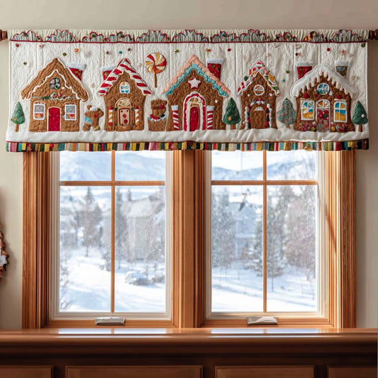 Gingerbread Village Joy Quilted Valance NCU0NNT1536
