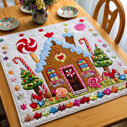 Gingerbread Wonderland Quilted Table Topper NCU0NNT1524