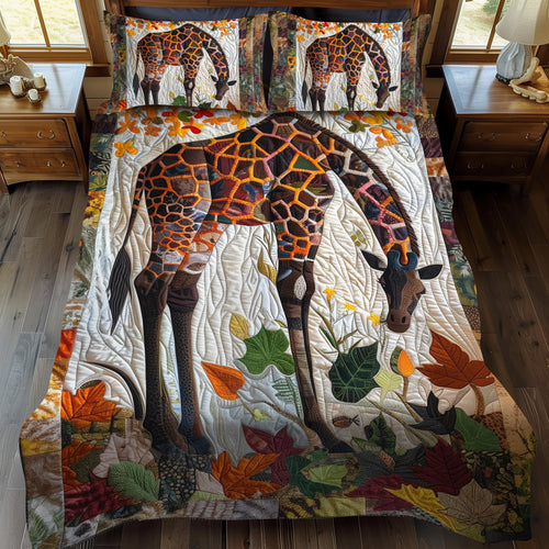 Giraffe Wilderness 3-Piece Quilted Bedding Set NCU0PT225