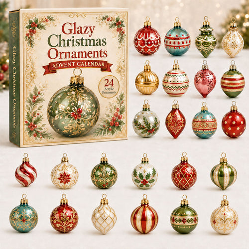 CHRISTMAS KICKOFF 40% OFF - Glazy Christmas Advent Calendar 2026 - 24-Day Festive Countdown, Acrylic Charms Blind Box - Gift For Christmas Lovers AC0NT027