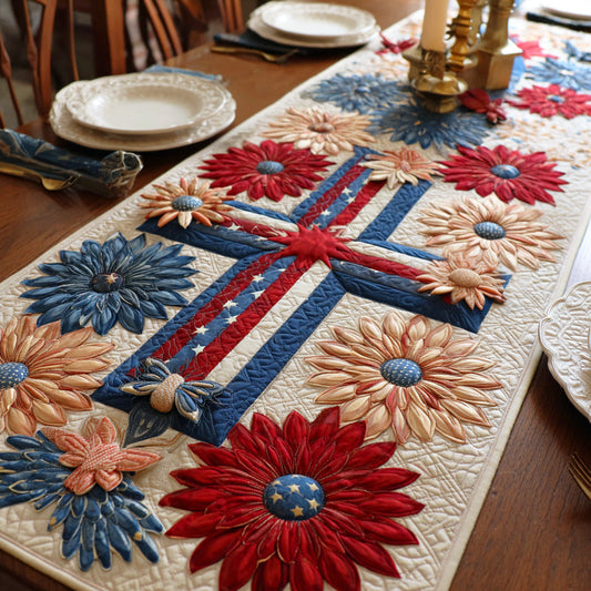 Glory Cross Light Quilted Table Runner NCU0NTD779