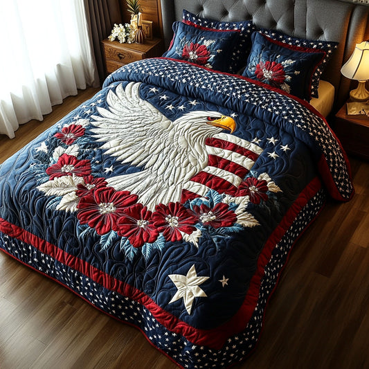 Glory Eagle 3-Piece Quilted Bedding Set NCU0NTD1756