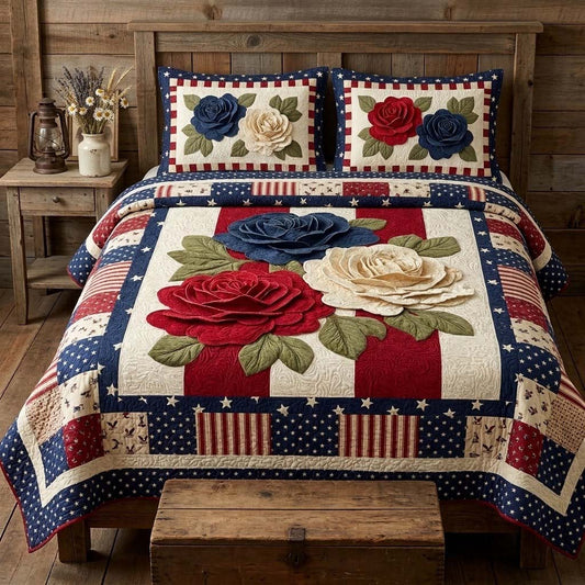 Glory Garden 3-Piece Quilted Bedding Set NCU0DQQ0586