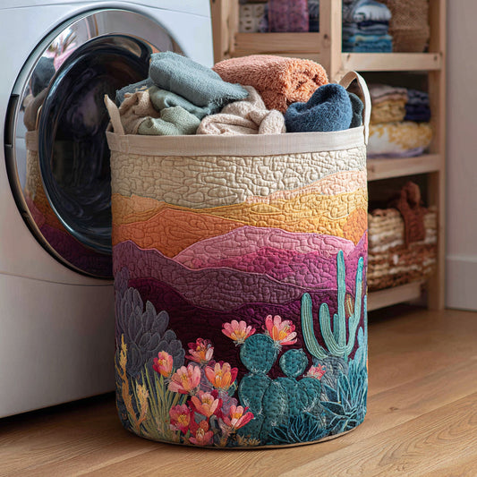 Glow Cactus Quilted Laundry Basket NCU0HNH265