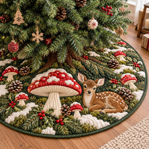 Glow Deer Christmas Quilted Tree Skirt NCU0NTD2276