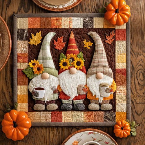 Gnome Autumn Bliss Quilted Table Topper NCU0NNT1249