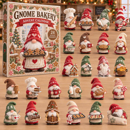 CHRISTMAS KICKOFF 40% OFF - Gnome Bakery Advent Calendar 2026 - 24-Day Festive Countdown, Acrylic Charms Blind Box - Gift For Family and Friends AC0TD054