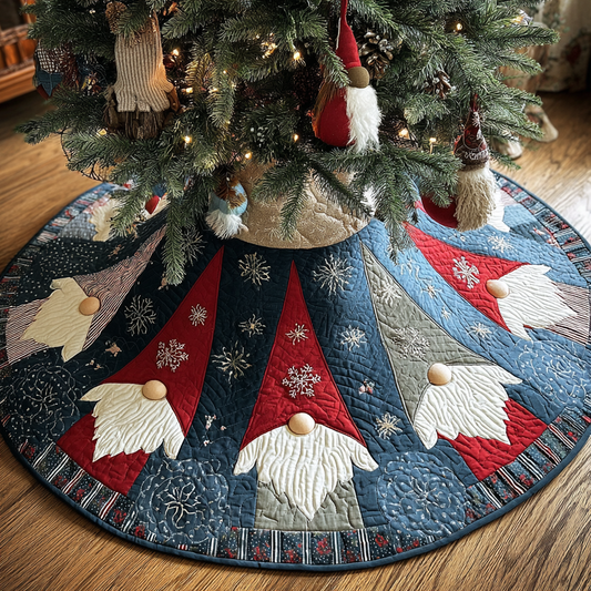 Gnome Blessing Christmas Quilted Tree Skirt NCU0DDK1436