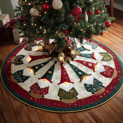 Gnome Blessing Christmas Quilted Tree Skirt NCU0DDK1707