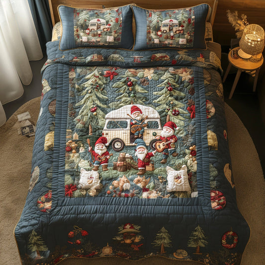 Gnome Caravan Adventure 3-Piece Quilted Bedding Set NCU0PTT091