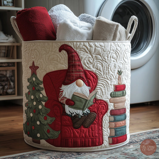 Gnome Cheer Quilted Laundry Basket NCU0TH3235