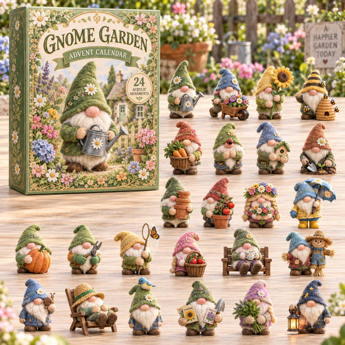 CHRISTMAS KICKOFF 40% OFF - Gnome Garden Advent Calendar 2026 - 24-Day Festive Countdown, Acrylic Charms Blind Box - Gift For Family and Friends AC0TD052