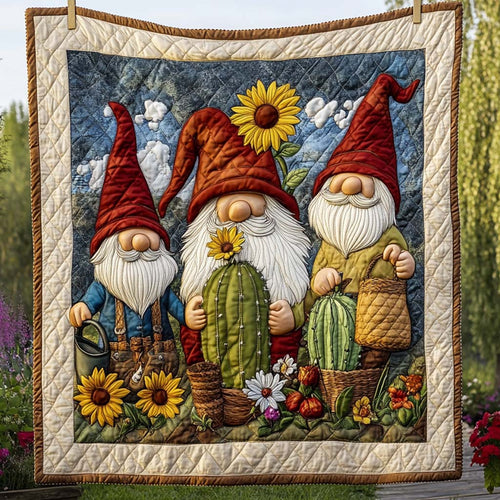 Gnome Garden Joy Quilted Blanket NCU0NXD061