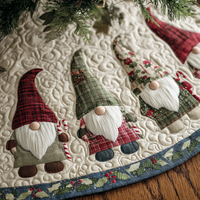 Gnome Gathering Christmas Quilted Tree Skirt NCU0DDK1435
