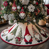 Gnome Gathering Christmas Quilted Tree Skirt NCU0DDK1706