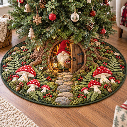 Gnome Glade Christmas Quilted Tree Skirt NCU0NTD2272