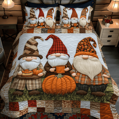 Gnome Grove 3-Piece Quilted Bedding Set NCU0TH1883