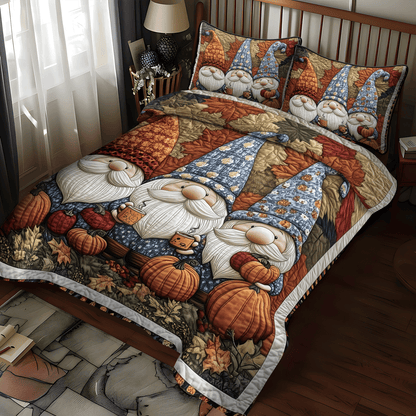 Gnome Harvest 3-Piece Quilted Bedding Set NCU0TH1880