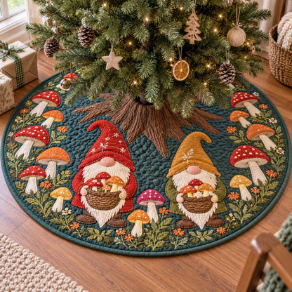Gnome Haven Christmas Quilted Tree Skirt NCU0NTD2265