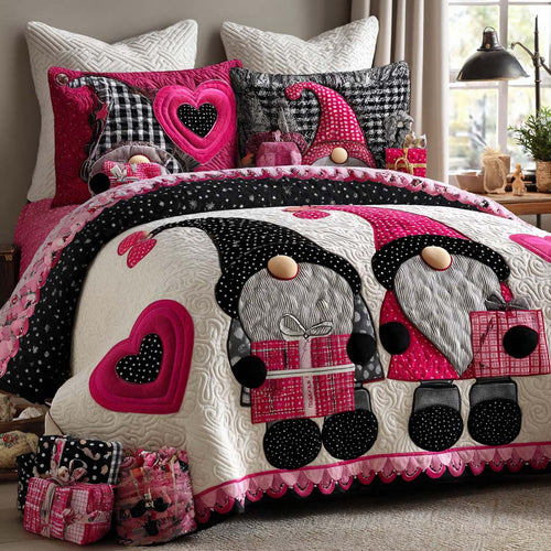 Gnome Heart Magic 3-Piece Quilted Bedding Set NCU0NNT2687