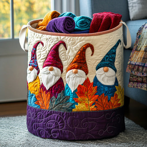 Gnome Joy Quilted Laundry Basket NCU0NNL100