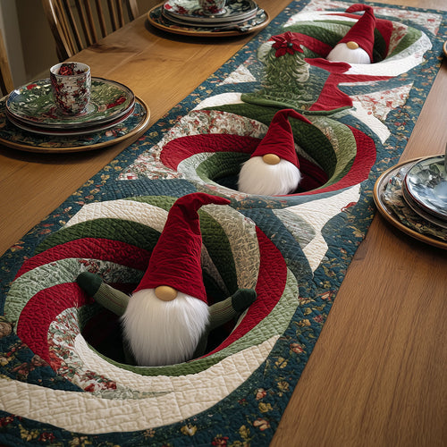 Gnome Joy Quilted Table Runner NCU0TH3348